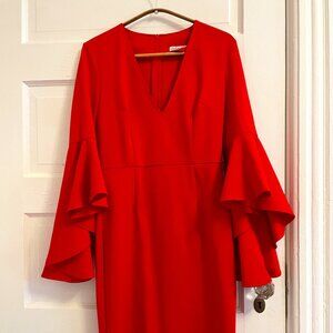 VfEmage Dress Red Small Bell Sleeves